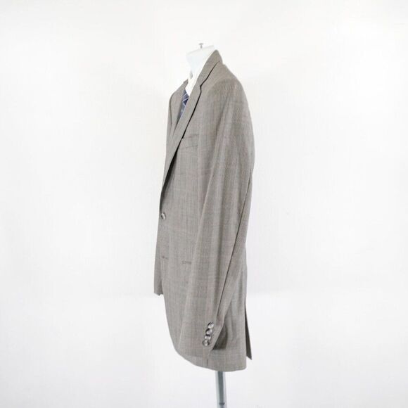 Hart Schaffner Marx Wool Black Tan Glen Plaid Blazer 38R 2 Button W/ Orange Brow - Picture 5 of 14